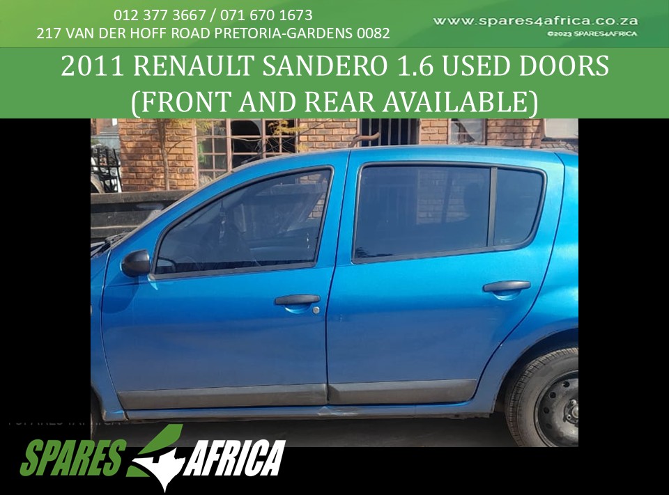 2011 Renault Sandero 1.6 Used Doors (Front & Rear) - Private Seller 2011 Renault Sandero 1.6 Used Doors (Front & Rear) - Private Seller