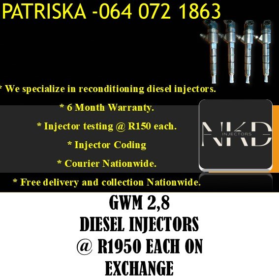 GWM 2,8 DIESEL INJECTORS FOR SALE - Private Seller GWM 2,8 DIESEL INJECTORS FOR SALE - Private Seller