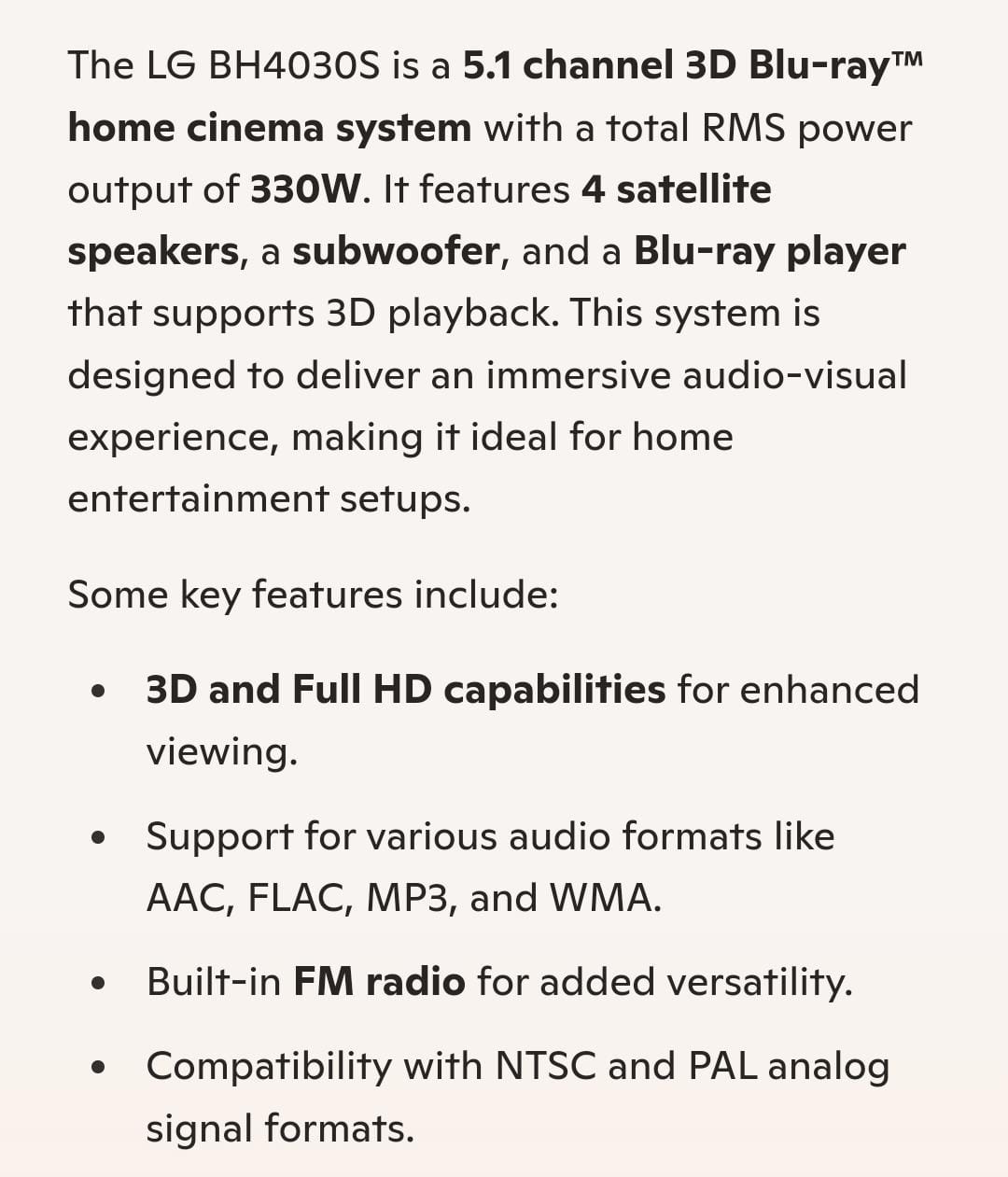 LG 3D Blu-ray home theater surround sound with remote.