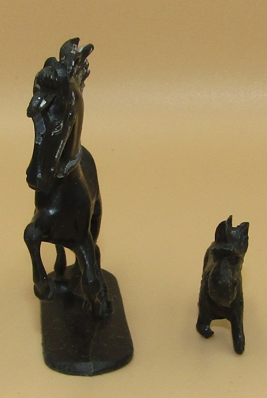 Horse & Dog Plastic Silhouette Figurine