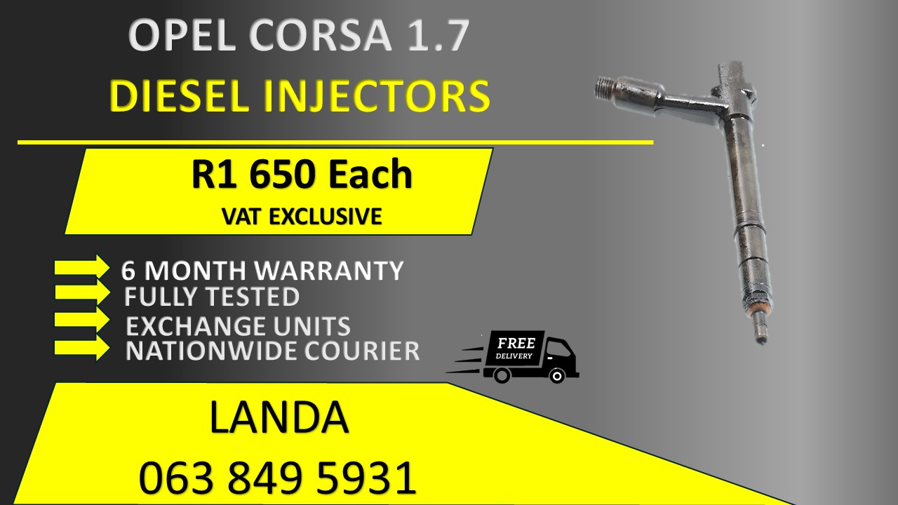 OPEL CORSA B&C 1.7 DIESEL INJECTORS FOR SALE OR RECON WITH WARRANTY - Private Seller OPEL CORSA B&C 1.7 DIESEL INJECTORS FOR SALE OR RECON WITH WARRANTY - Private Seller