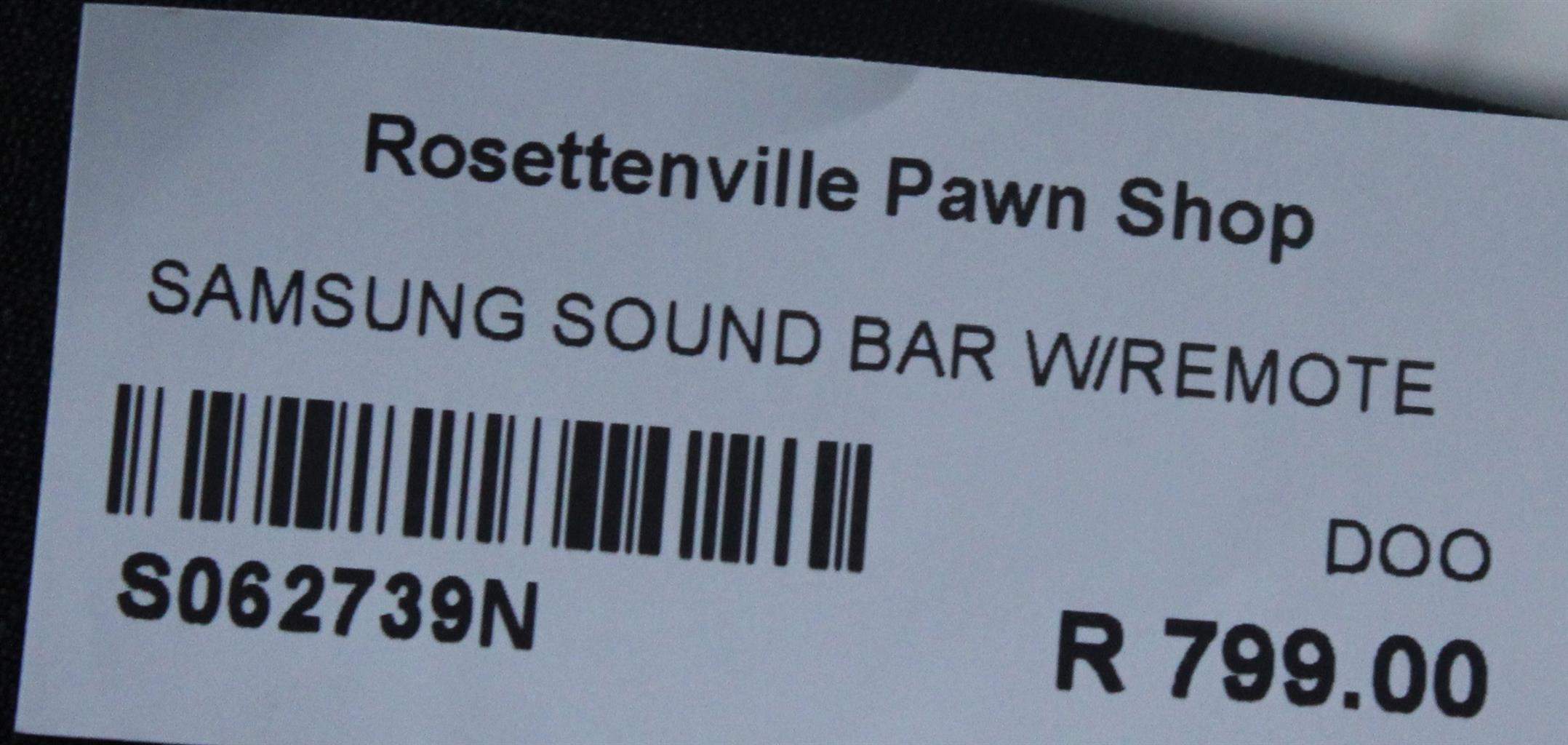 SAMSUNG SOUND BAR W/REMOTE S062739N