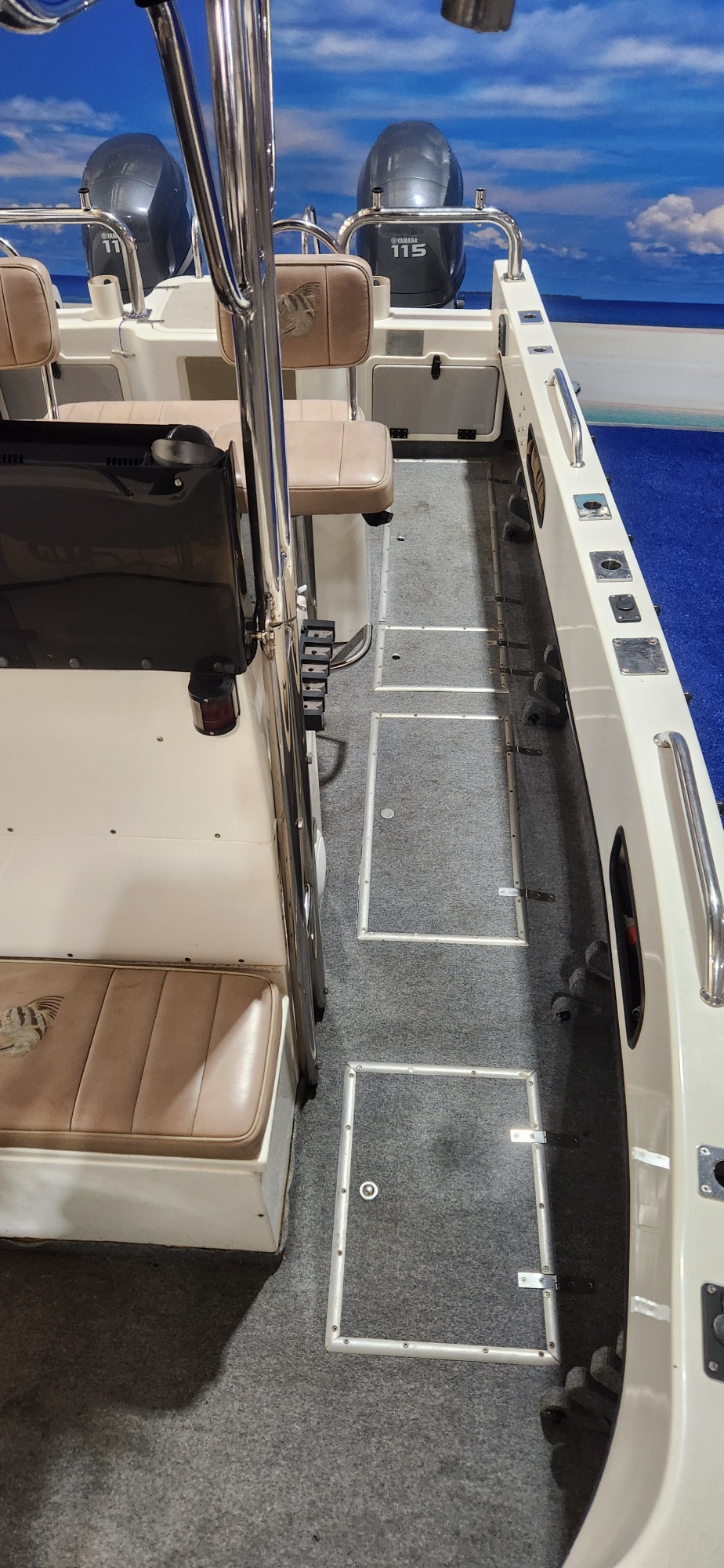 TOMCAT 19 FT CC 2008 MODEL ON TRAILER 2 115 HP YAMAHA 4 STROKES