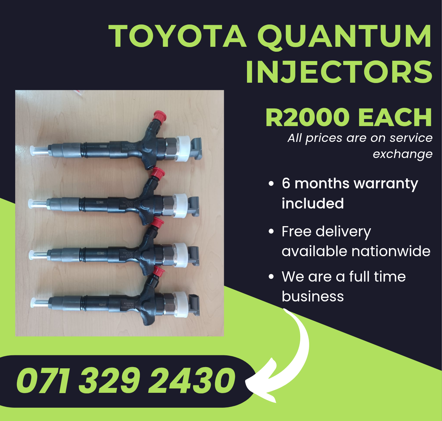 TOYOTA QUANTUM 2.5 INJECTORS FOR SALE WITH WARRANTY INCLUDED - Private Seller