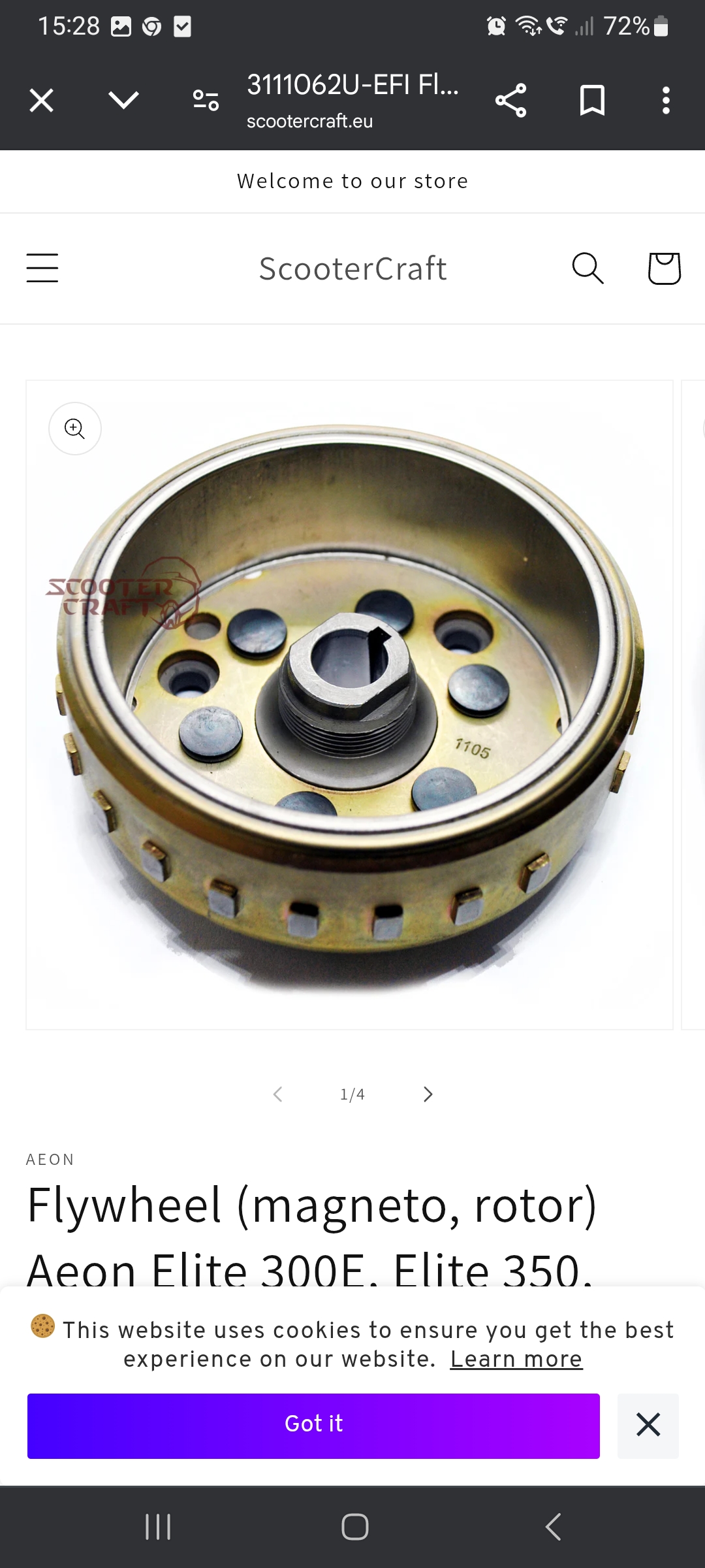 Good day i need n part plz n Aeon elite 350i flywheel i dont seling