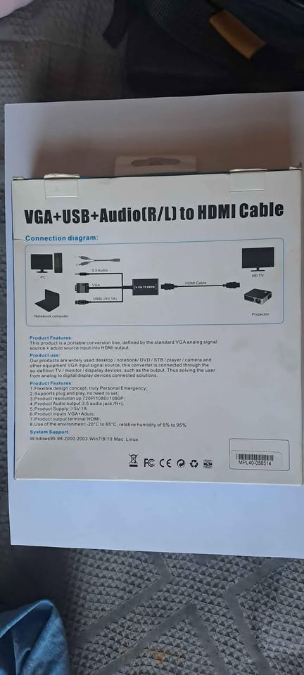 VGA HDMI Converter + Audio