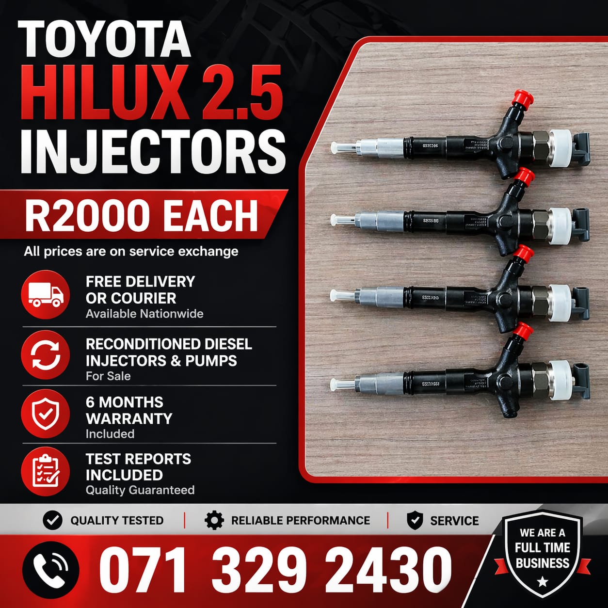 TOYOTA HILUX 2.5 INJECTORS FOR SALE WITH WARRANTY INCLUDED - Private Seller TOYOTA HILUX 2.5 INJECTORS FOR SALE WITH WARRANTY INCLUDED - Private Seller
