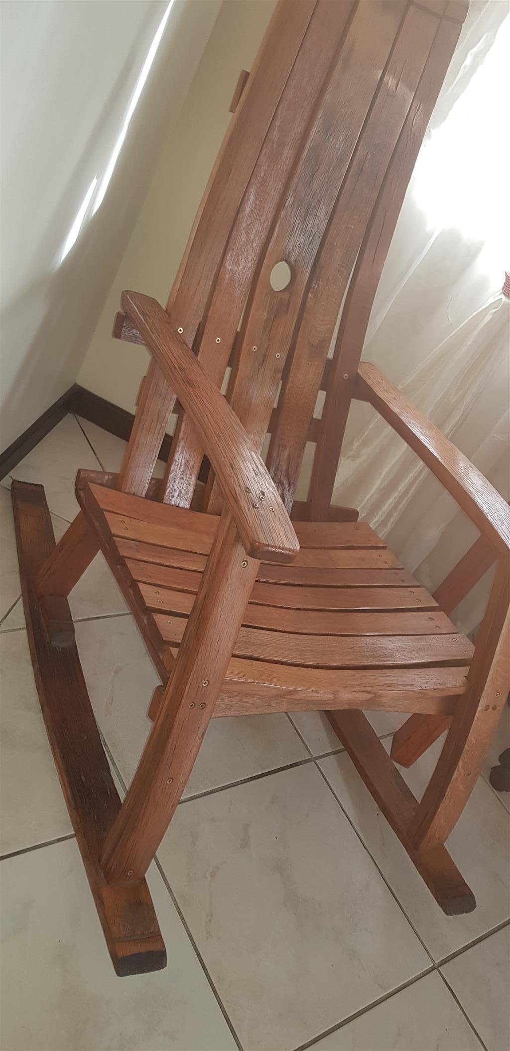 rare oak wood rocking chair for sale