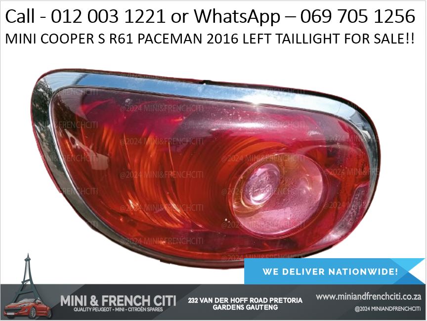 Mini Cooper S R61 Paceman 2016 Left Taillight For Sale - OEM Rear Light Assembly - Private Seller Mini Cooper S R61 Paceman 2016 Left Taillight For Sale - OEM Rear Light Assembly - Private Seller