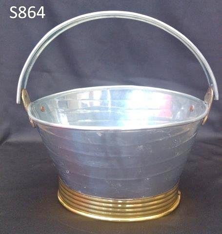 Galvanised bowl with gold base for sale Galvanised bowl with gold base for sale