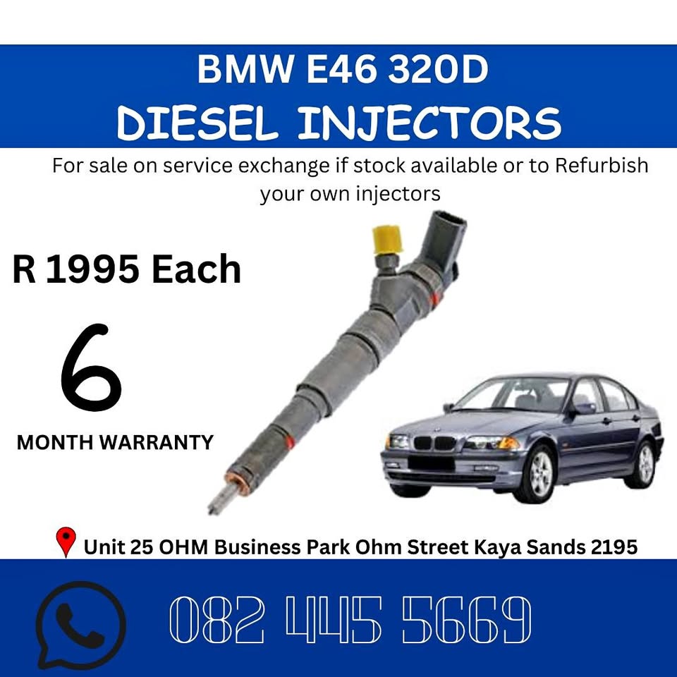 BMW E46 320D Diesel Injectors for sale on service exchange or to recon