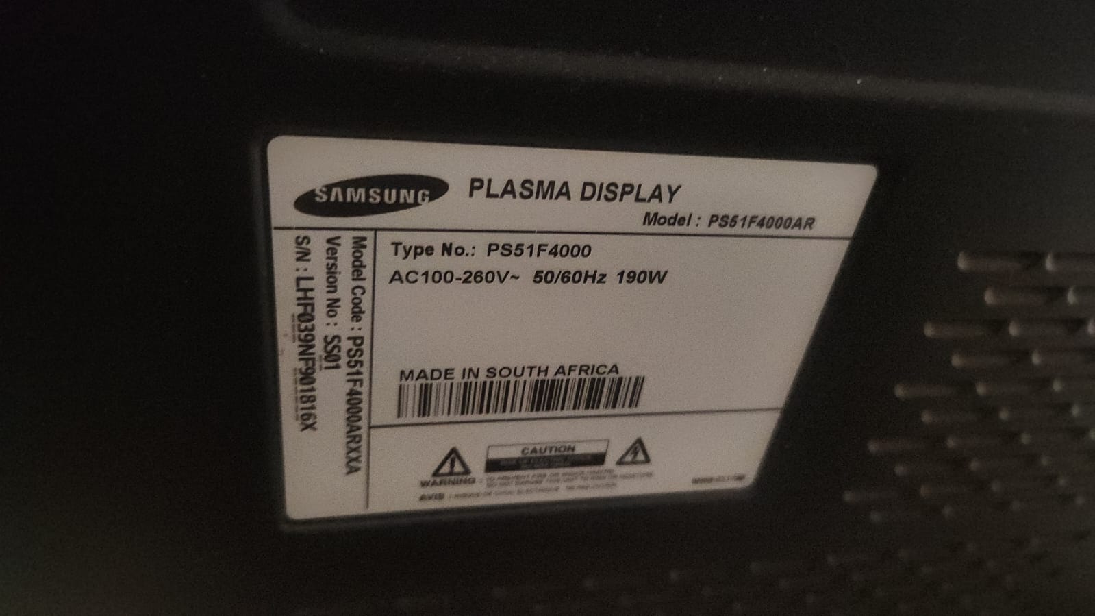 Samsung plasma tv