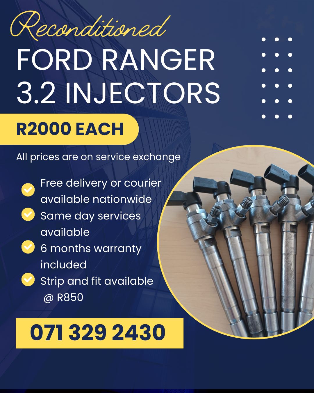 FORD RANGER 3.2 INJECTORS FOR SALE WITH WARRANTY - Private Seller FORD RANGER 3.2 INJECTORS FOR SALE WITH WARRANTY - Private Seller