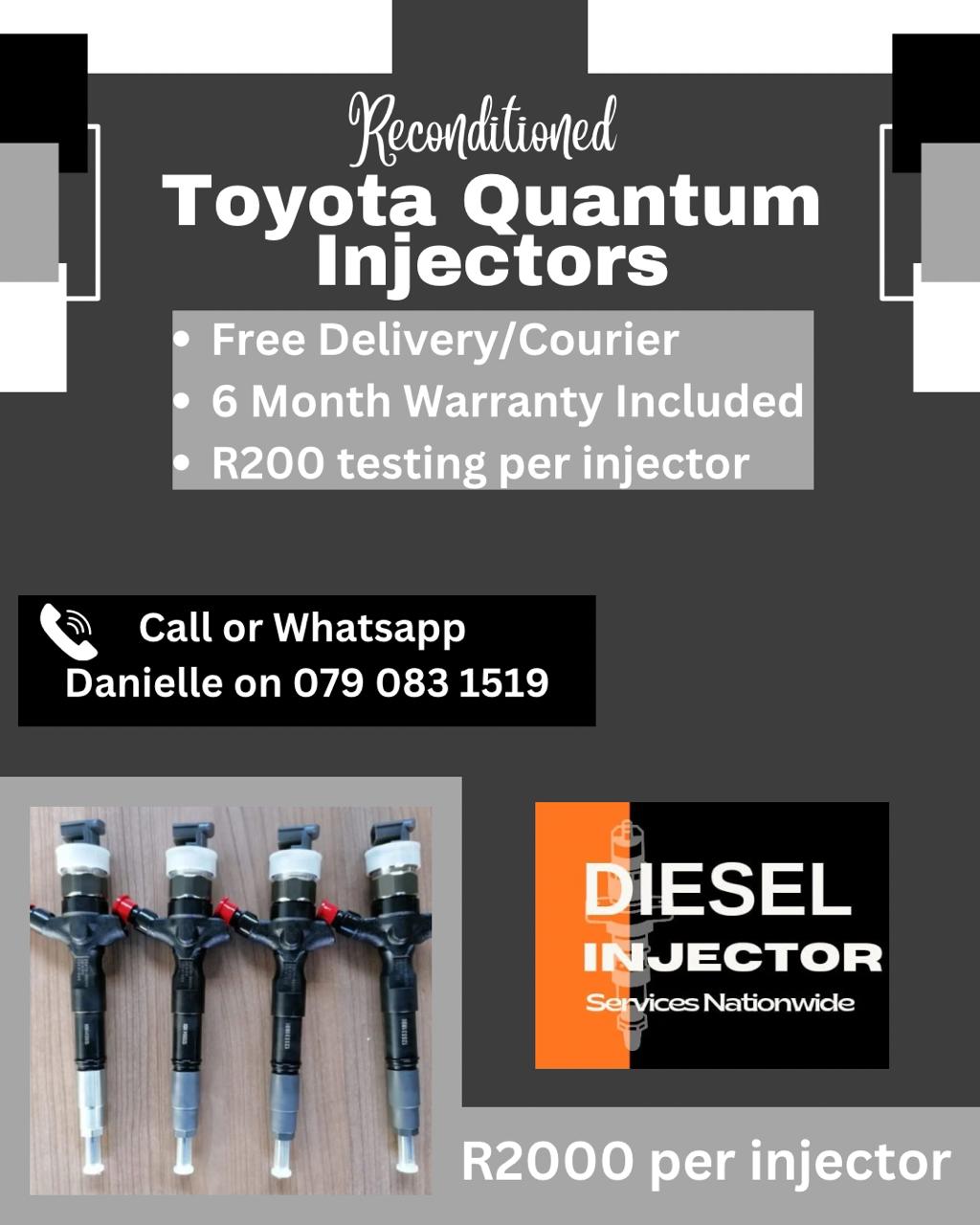 TOYOTA QUANTUM INJECTORS FOR SALE WITH WARRANTY INCLUDED - Private Seller TOYOTA QUANTUM INJECTORS FOR SALE WITH WARRANTY INCLUDED - Private Seller