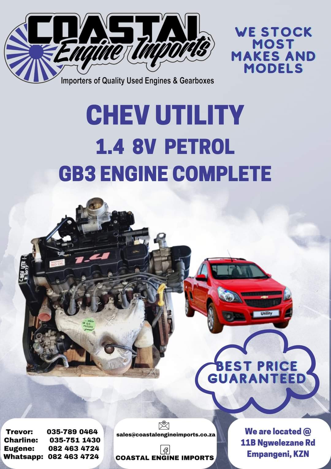 CHEVROLET UTILITY 1.4 CR9 GB ENGINE COMPLETE - Private Seller