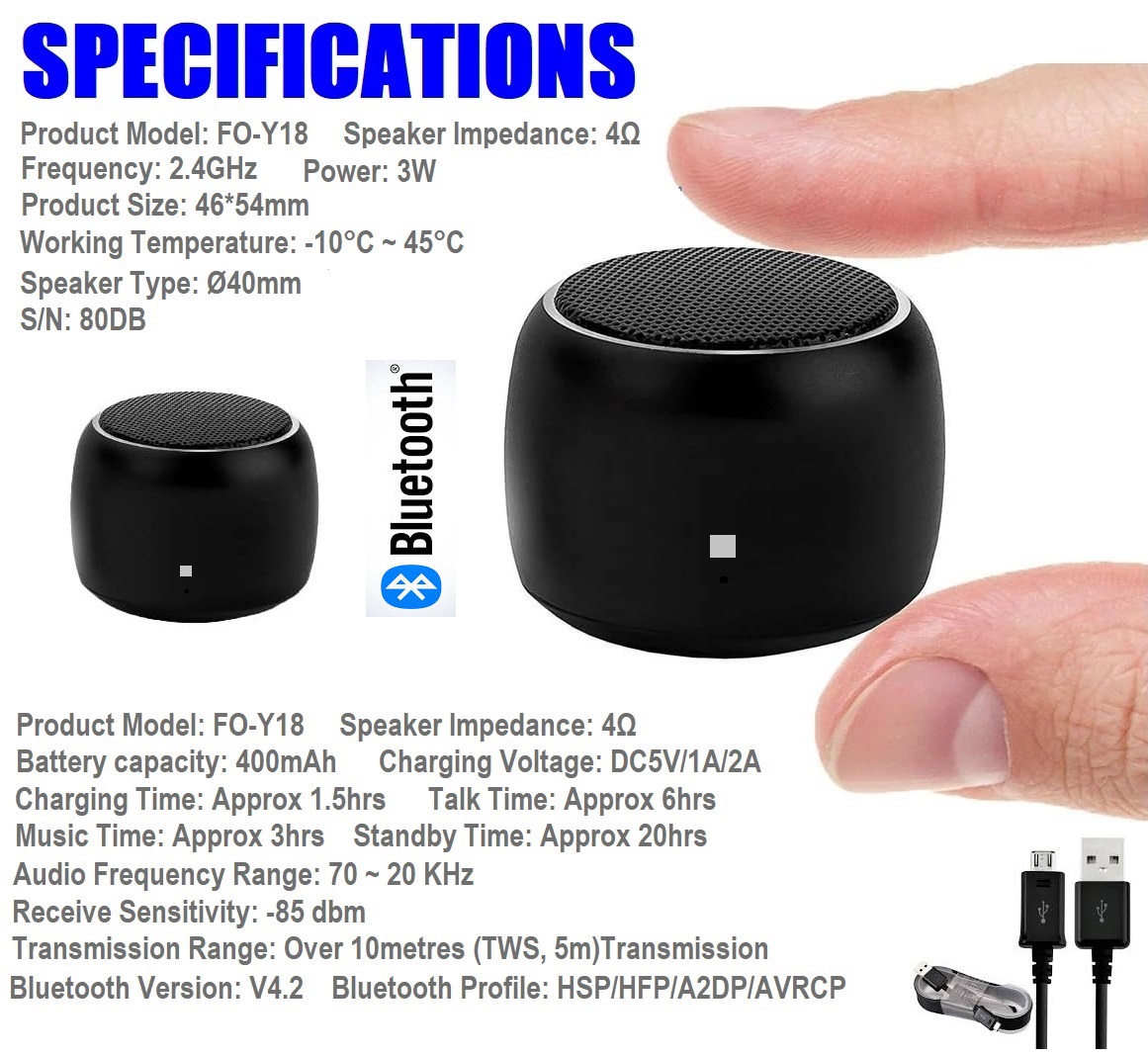 Nano Portable Wireless (Bluetooth) Speaker. Rechargeable Durable Wireless. NEW.