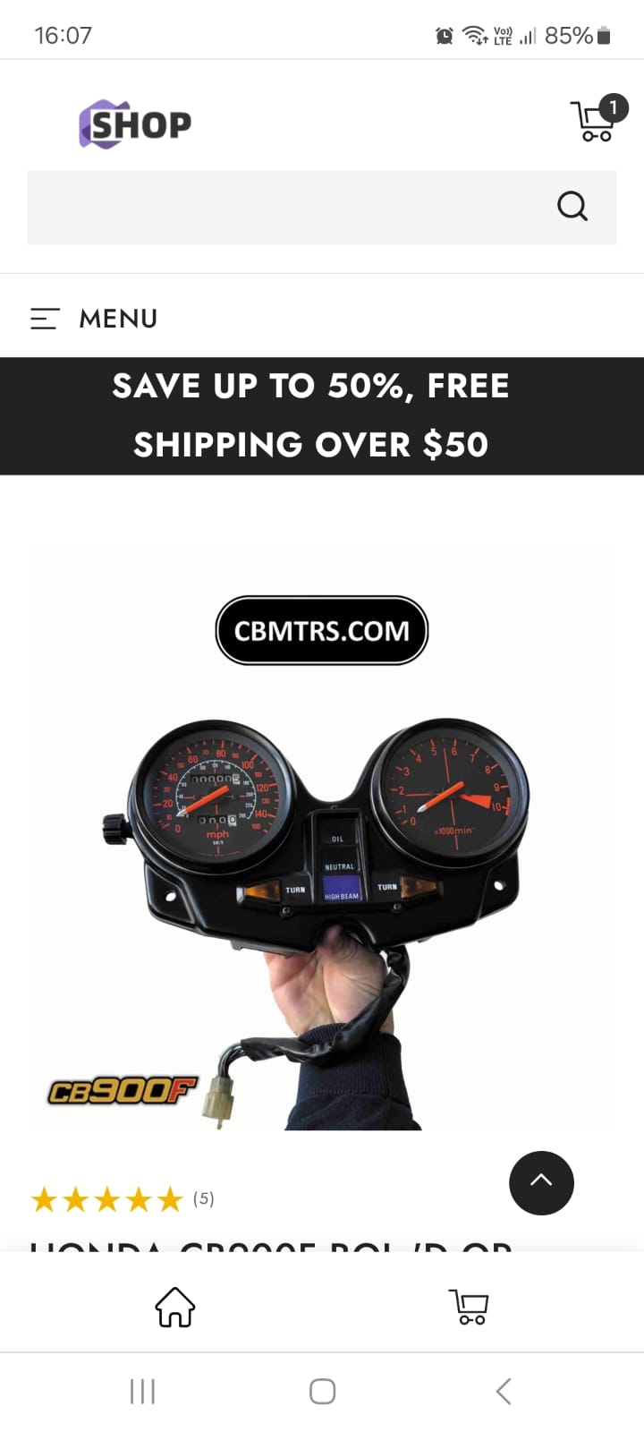 Speedo Cluster for Honda CB900F Boldor