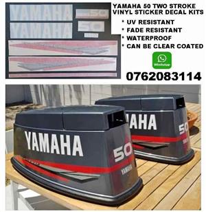 Yamaha 50 two stroke outboard motor stickers decals vinyl graphics kits