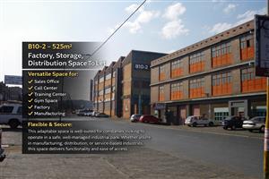 B10-2 – 525m² Factory, Storage, Distribution Space To Let