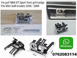 VW Golf MK 5 GT Sport front clip on grille badge and back badges