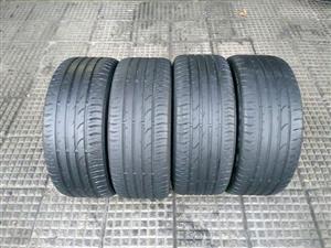 Set of 215/45/16 continental tyres for sell with about 85%