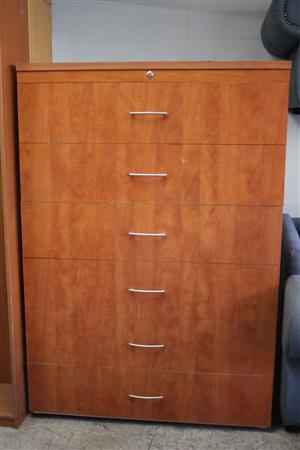 Wooden 6-Wide Drawer Cabinet-USED