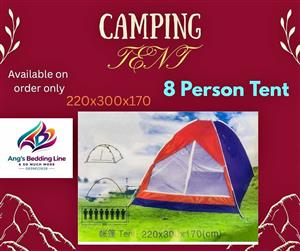 Camping Tents 8 person tent  Available on order only Contact for price  220 x 300 x 170cm