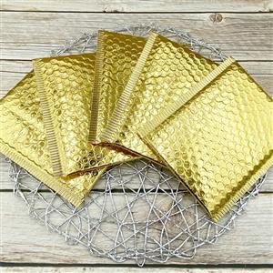10 x Bubble Mailers Gold Metallic Shipping Envelope Bags Padded – 15 x 18cm