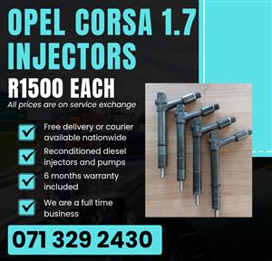 OPEL CORSA 1.7 INJECTORS FOR SALE WITH WARRANTY 