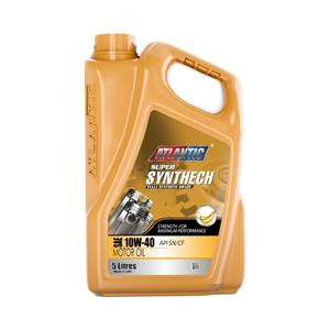 Atlantic Super Syntech 10W-40 Fully Synthetic Motor Oil - API SN/CF (5 Litres)