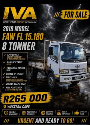 2018 FAW FL 15.180 8Ton truck for sale