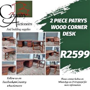 2 PIECE PATRYS WOOD CORNER DESK
