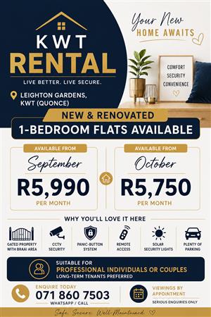 ONE BEDROOM FLAT SEPTEMBER KWT