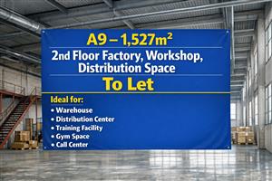 A9 – 1,527m² 2nd Floor Factory, Workshop, Distribution Space To Let