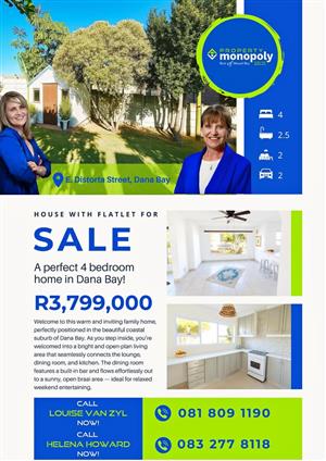 Freestanding Home with Flatlet For Sale in Dana Bay