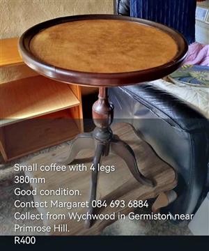 Antique small round coffee table