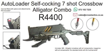 New Tactical Alligator Crossbow with AutoLoader Magazine with Bolts Combo