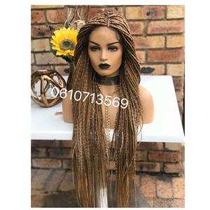 Beautiful mix blonde lace front braid wig with soft baby hair 