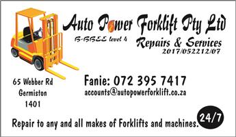 We do repairs & services to any and all makes of forklifts and machines. 