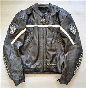 Arlen Ness leather motorcycle jacket.