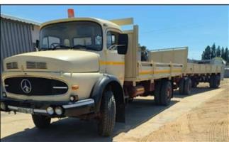 1987 Mercedes-Benz Bullnose Dropside Body Truck with a Combo 7.2 Metres trailer 