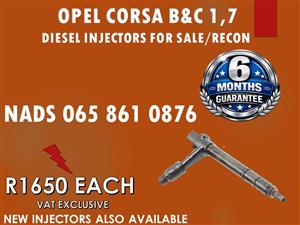 OPEL CORSA B&C 1.7 DIESEL INJECTORS FOR SALE OR TO RECON