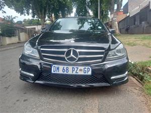 2014 Mercedes Benz C250  AMG line Automatic Petrol Black 98000kms, . Sunroof Leather interio