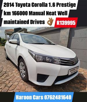 2014 Toyota Corolla 1.6 Prestige Manual 