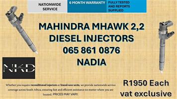 MAHINDRA MHAWK 2,2 DIESEL INJECTORS FOR SALE-RECONDITIONED AND NEW