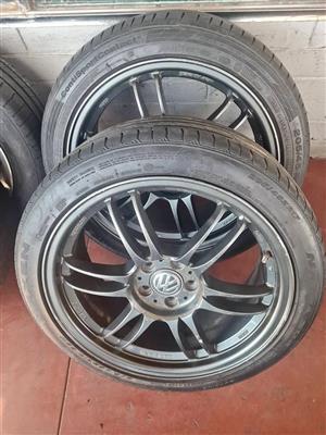 Vw Polo mags size 17 +tyres used pcd 5x100
