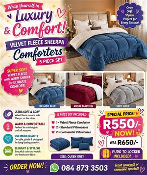 Velvet Fleece Sherpa Comforters 