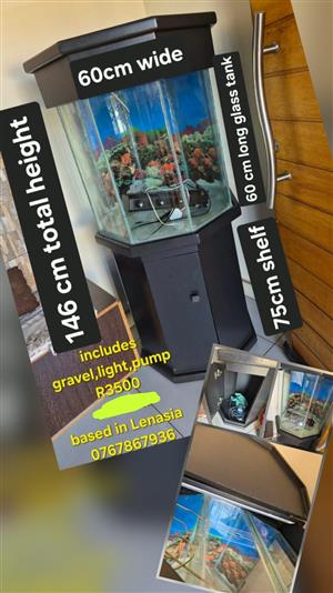 Hexagonal Fishtank & Cabinet For Sale