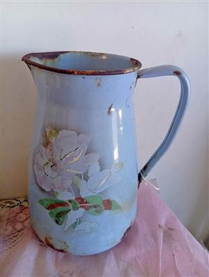 Large vintage Bavaria enamel jug