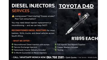 TOYOTA D4D DIESEL INJECTORS FOR SALE – NEW & RECON | ALL VEHICLES 